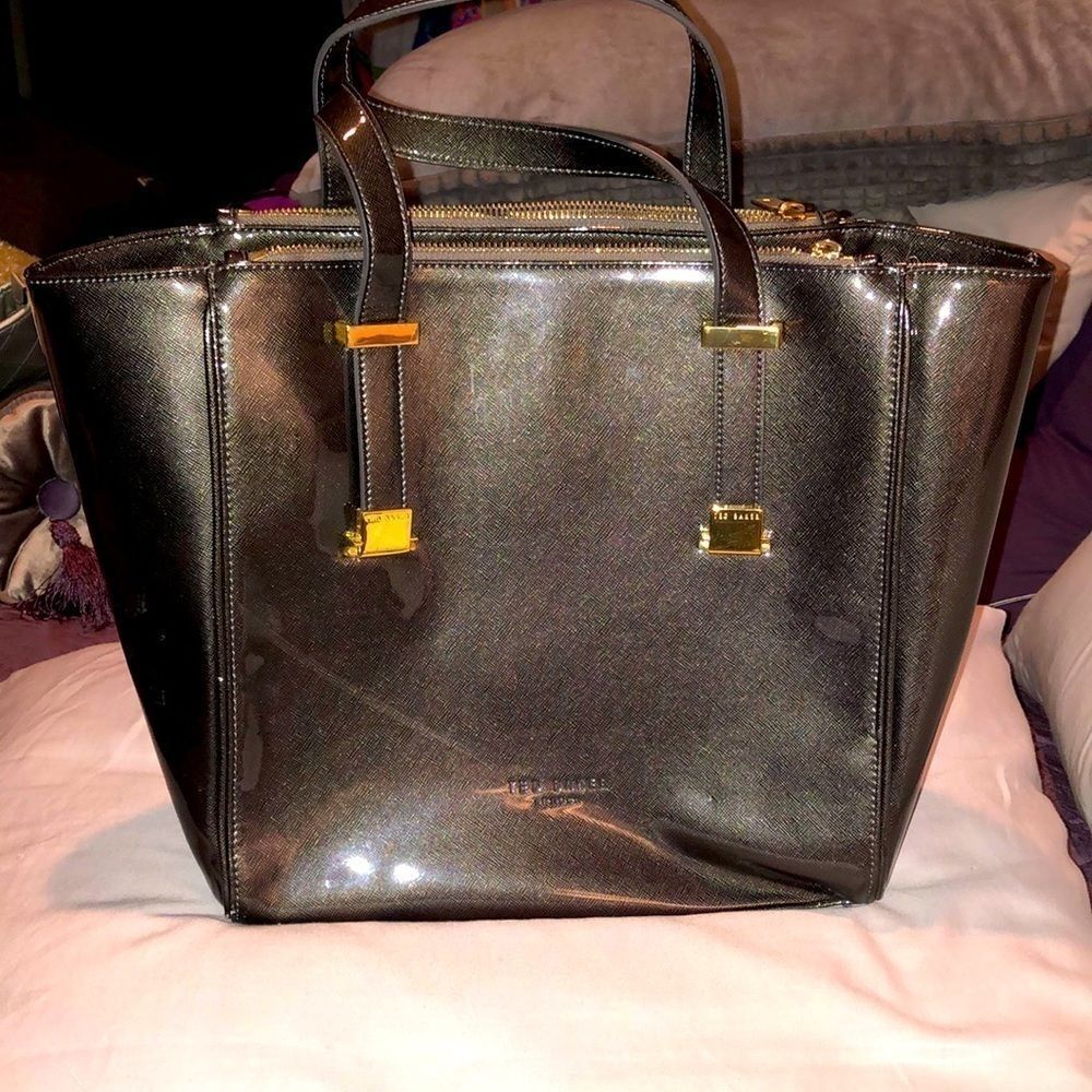 Ted Baker London Pewter Grey Metallic Tote